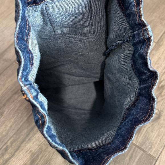 Rare Authentic Vintage 1980’sYves Saint Laurent rive gauche denim drawstring bag